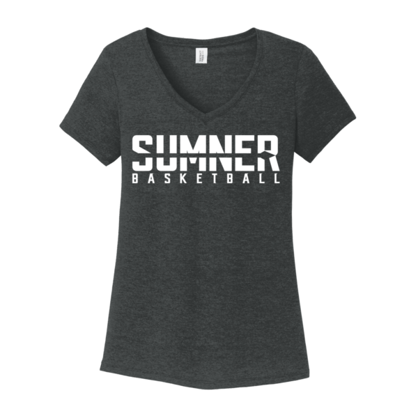 Sumner Basketball V-Neck Ladies Tee