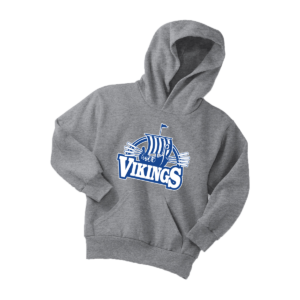 BLE Youth Cotton Poly 50/50 Hooded Sweatshirt *Viking Ship Design*