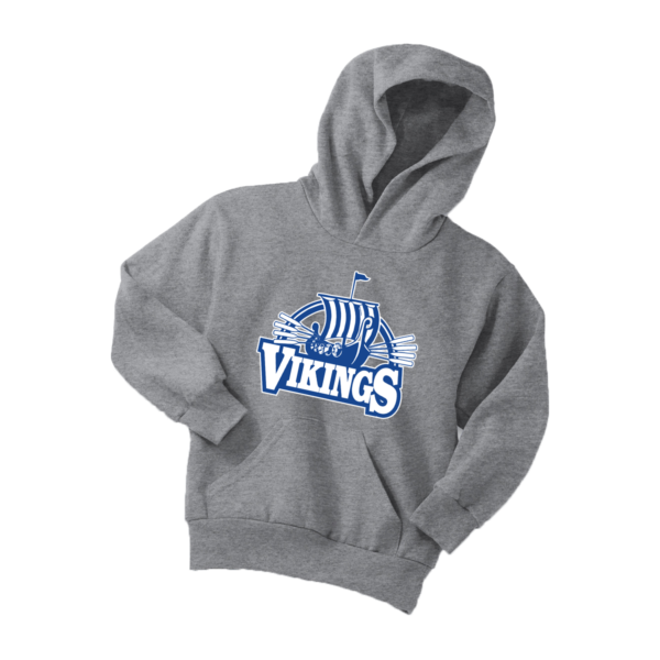 BLE Youth Cotton Poly 50/50 Hooded Sweatshirt *Viking Ship Design*
