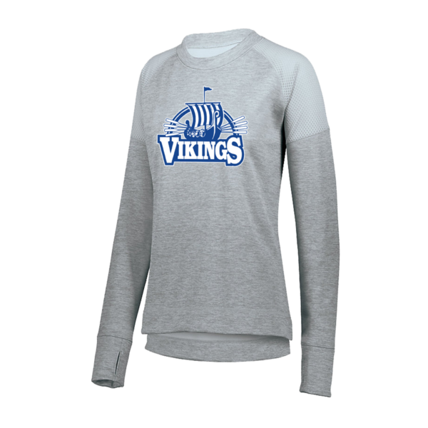 BLE Ladies Zoe Tonal Heather Crewneck Pullover *Viking Ship Design*