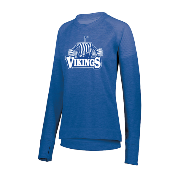 BLE Ladies Zoe Tonal Heather Crewneck Pullover *Viking Ship Design* - Image 2