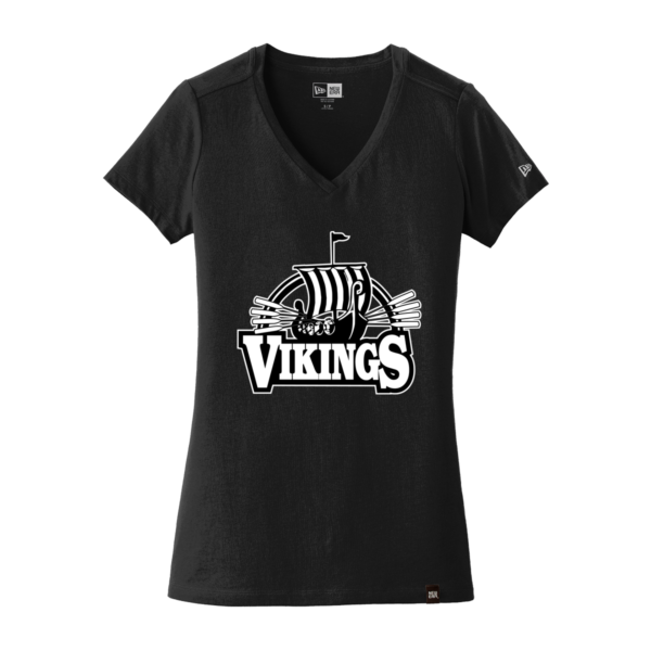 BLE Ladies New Era V-Neck 60/40 Cotton/Poly Shirt *Viking Ship Design* - Image 4