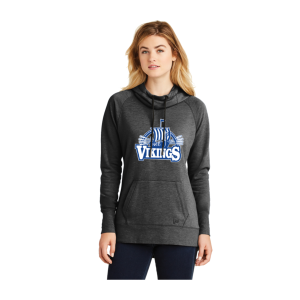BLE Ladies New Era Tri-Blend Fleece Pullover Hoodie *Viking Ship Design* - Image 3