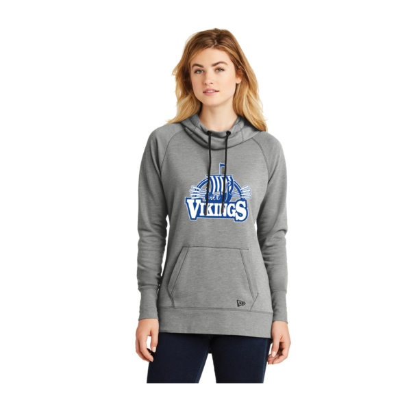 BLE Ladies New Era Tri-Blend Fleece Pullover Hoodie *Viking Ship Design*