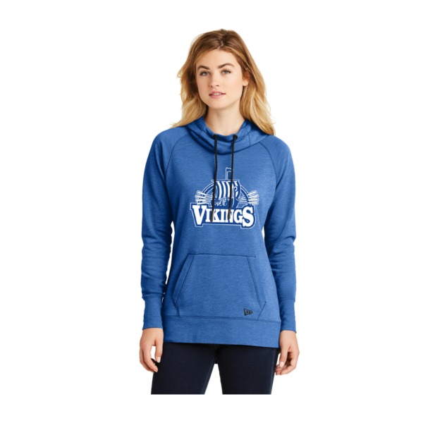 BLE Ladies New Era Tri-Blend Fleece Pullover Hoodie *Viking Ship Design* - Image 2