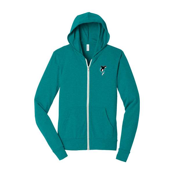 Crestwood Elementary Staff Adult Bella+Canvas Teal Full Zip Hoody