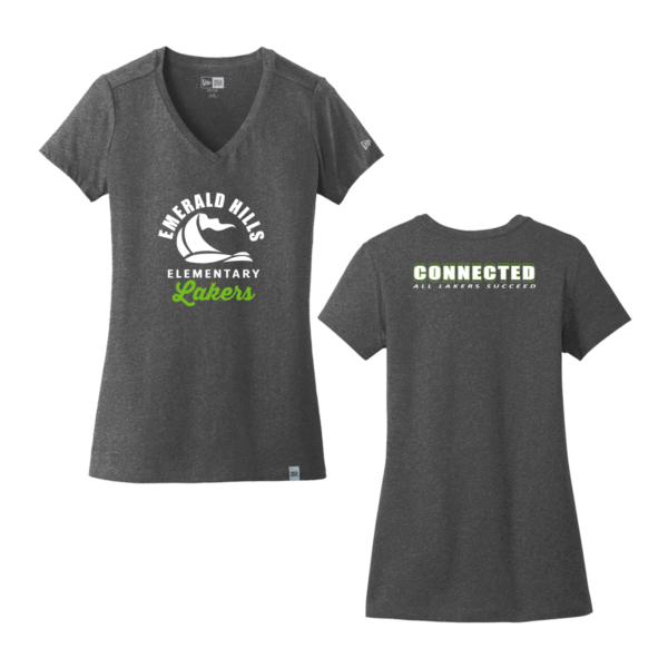Emerald Hills Elementary Staff Ladies New Era V-Neck T-Shirt - Image 4