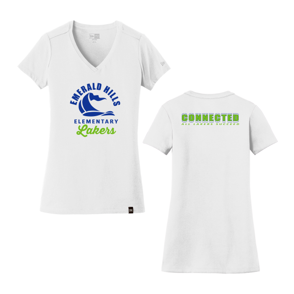 Emerald Hills Elementary Staff Ladies New Era V-Neck T-Shirt - Image 3