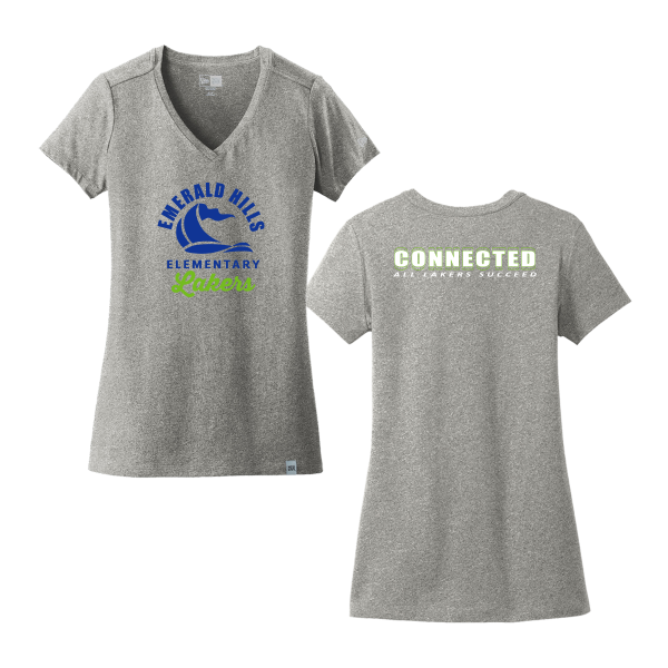 Emerald Hills Elementary Staff Ladies New Era V-Neck T-Shirt - Image 2