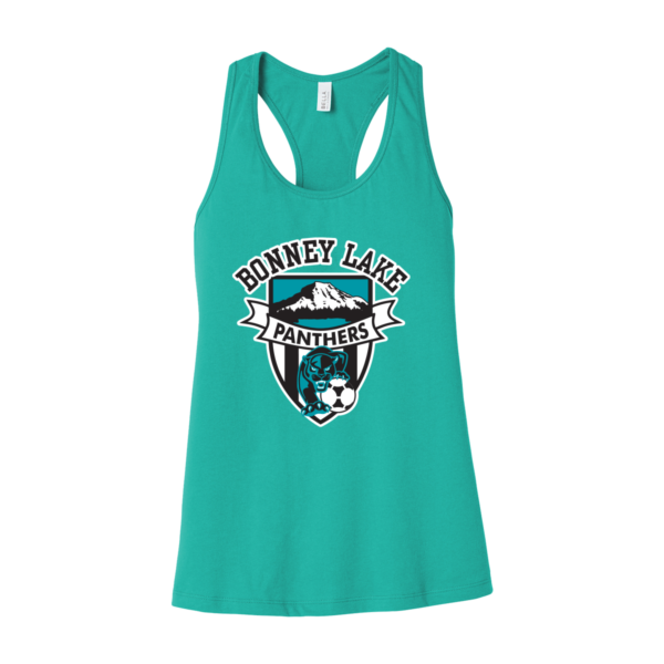 BL Women's Soccer Ladies Bella+Canvas Racerback Teal Tank