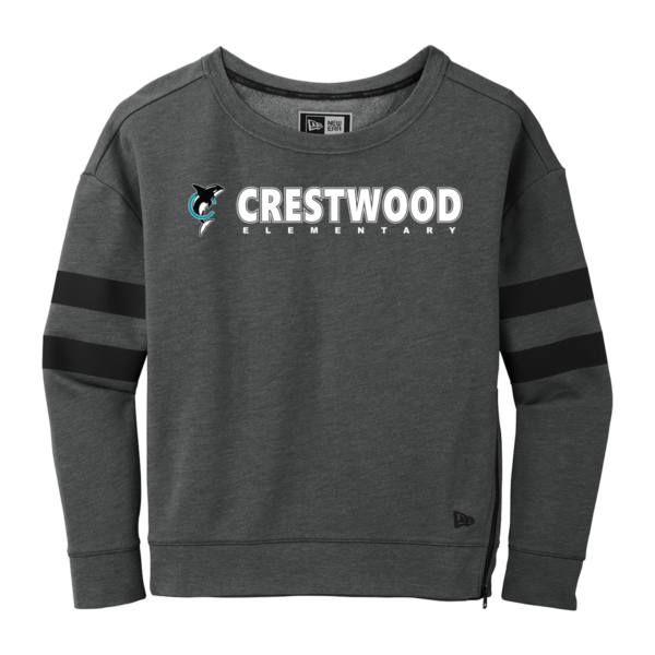 Crestwood Elementary Ladies New Era Tri-Blend Fleece Varsity Crew - Image 2