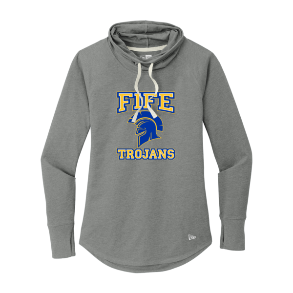 Fife Trojans New Era Ladies  Sueded Cotton Blend Cowl Pullover - Image 2