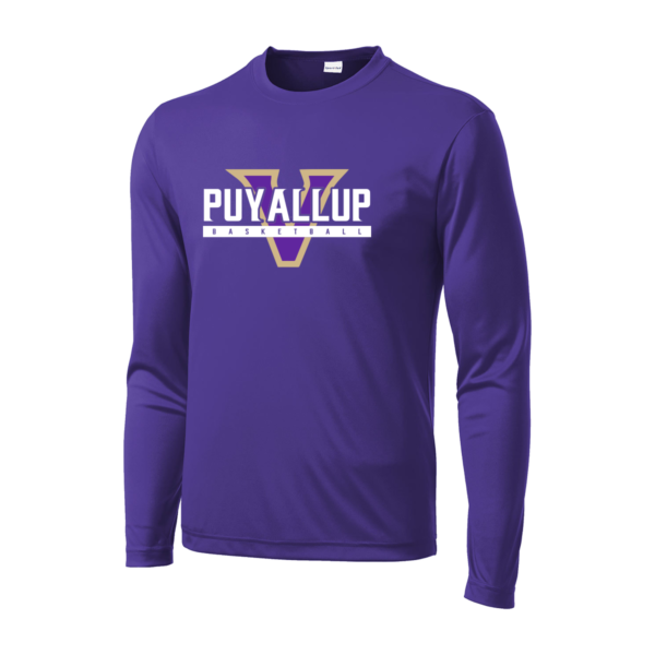 Puyallup Basketball Long Sleeve Purple Polyester Dri-Fit Tee *Youth & Adult*