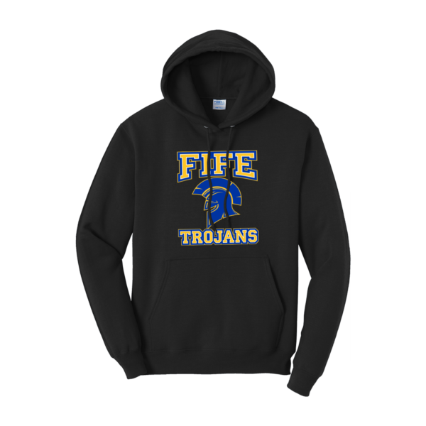 Fife Trojans Port & Co. Traditional Cotton/Poly Hoodie - Image 3