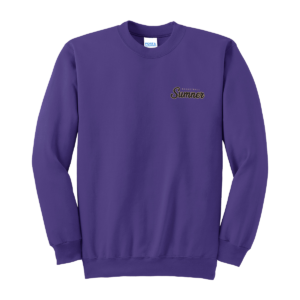 Sumner Basketball Adult Purple 9 Oz. Crewneck Sweatshirt  *3D Embroidery*