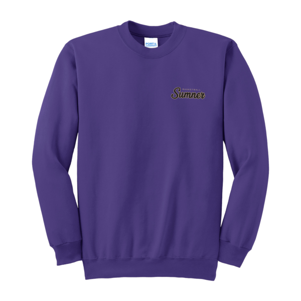 Sumner Basketball Adult Purple 9 Oz. Crewneck Sweatshirt  *3D Embroidery*
