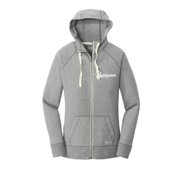 Burkhart Dental New Era Ladies Sueded Cotton Blend Full-Zip Hoodie - Image 2