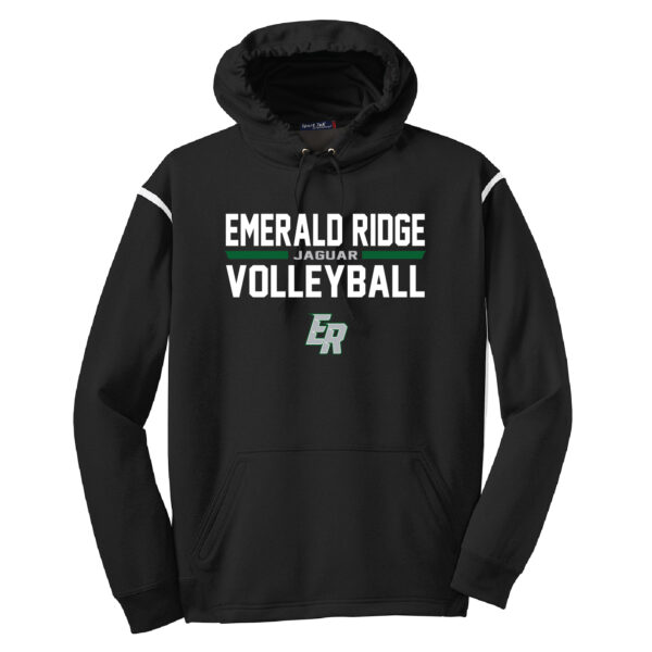 ER Volleyball Sport-Tek Tech Fleece Colorblock Hooded Sweatshirt - Image 2