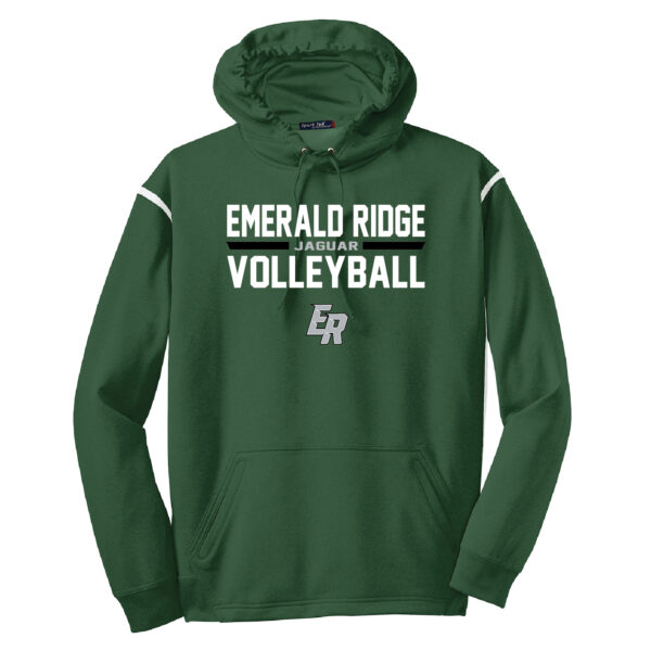 ER Volleyball Sport-Tek Tech Fleece Colorblock Hooded Sweatshirt