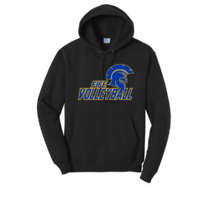 Fife Volleyball Black Port & Company® Essential Fleece Pullover Hooded Sweatshirt
