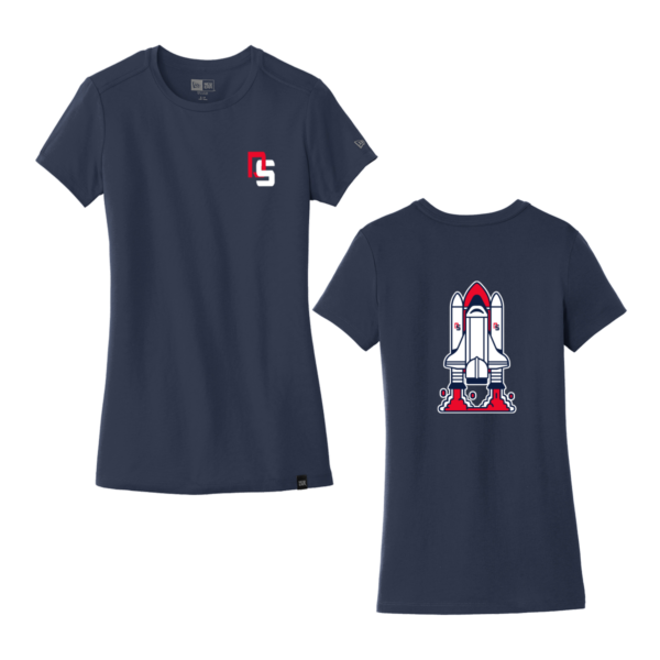 Dick Scobee New Era® Ladies Heritage Blend Crew Tee - Front/Back - Image 2