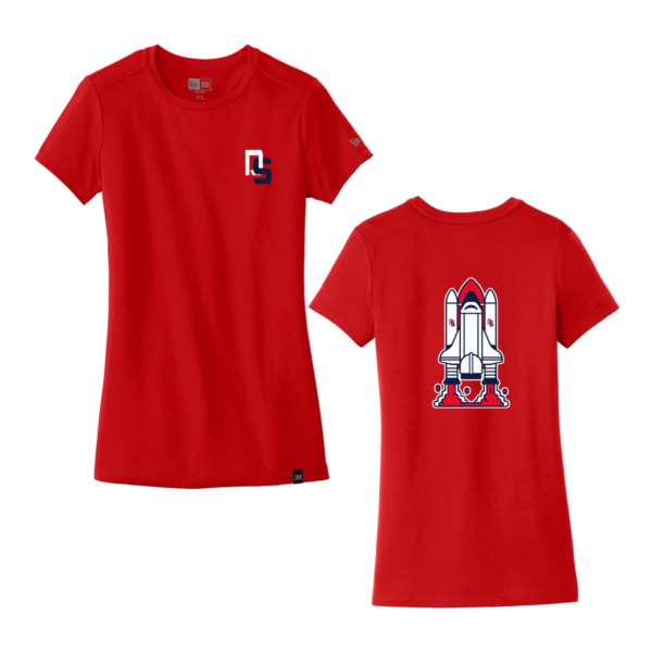 Dick Scobee New Era® Ladies Heritage Blend Crew Tee - Front/Back