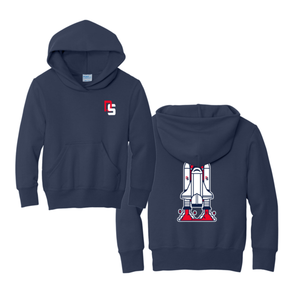 Dick Scobee Port & Company® Youth Core Fleece Pullover Hooded Sweatshirt - Front/Back - Image 3