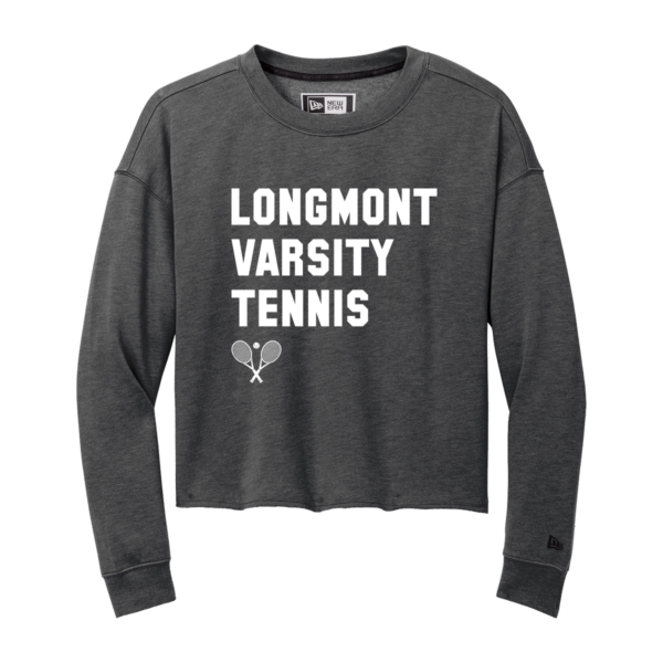 "Longmont" New Era® Ladies Tri-Blend Fleece Crop Crew - Image 2
