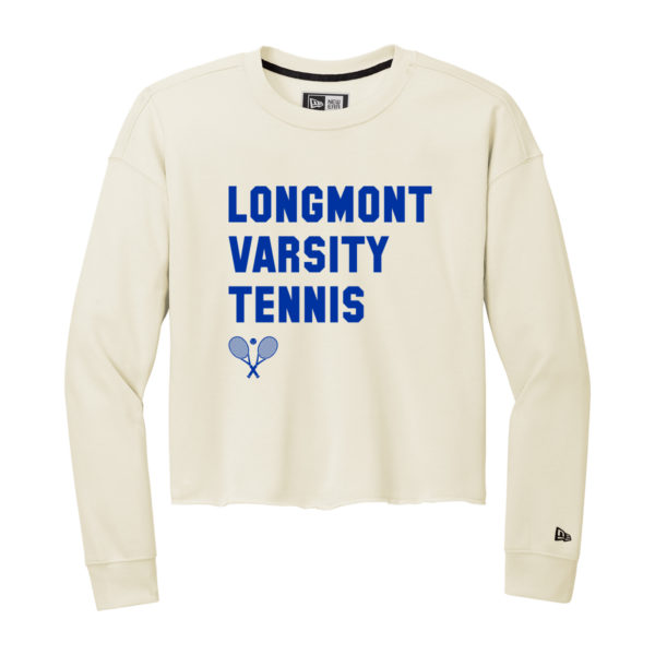 "Longmont" New Era® Ladies Tri-Blend Fleece Crop Crew - Image 3