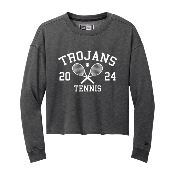 "Longmont" New Era® Ladies Tri-Blend Fleece Crop Crew - Image 2